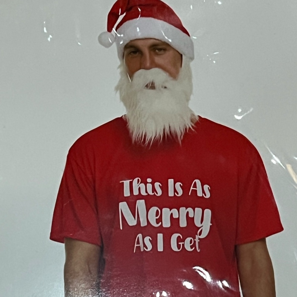 Santa T-Shirt with Hat and Beard - Picture 2 of 4